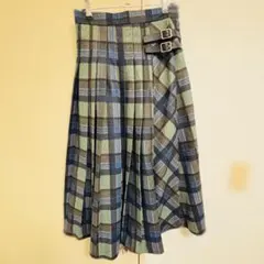JUNOAH プリーツスカート タータンチェック　後ろゴム