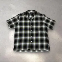 BACK NUMBER オンブレチェック　オープンカラーシャツ　開襟シャツ　M