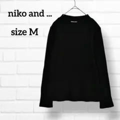 ニコアンド モックネック リブニットカットソー 黒 コットン 春秋冬 HT73のサムネイル