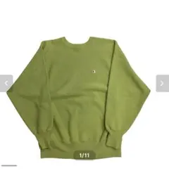 希少刺繍タグ90sChampion Reverse Weave L グリーン