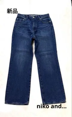 新品niko and...KICKFRARE DENIM L ブルーのサムネイル