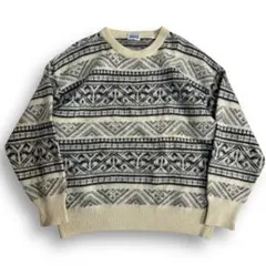 値下げ【Euro vintage】80s 90s イタリア製 フェアアイルニット