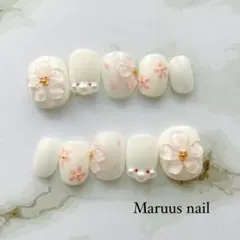 【サイズオーダー】¥2520〜ジェリー桜ネイルチップ　ピンクネイル　春ネイル