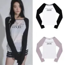 ロングスリーブ Tシャツ ホワイト/ブラック ason