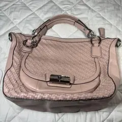 COACH コーチ 19312 編み込みレザー 2WAYバッグ フラップ