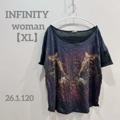 INFINITY woman 【XL】豹柄 レオパード ワイドカットソー