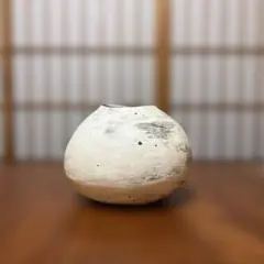 名工 伊藤東彦】布染 花文 香合（置物） 刻印あり 笠間焼 茶道具【共箱