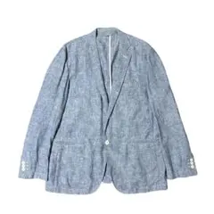 【洗える】麻100% 無印良品 アンコンジャケット グレー L 美品 春夏のサムネイル