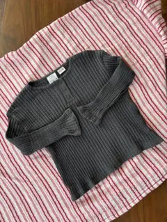 ダークグレー 長袖カットソー