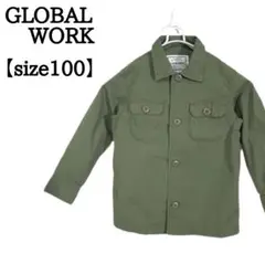 【美品】GLOBAL WORK ミリタリーシャツ キッズ100 カーキ 6