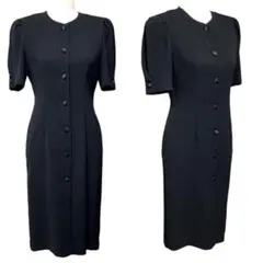 喪服 礼服 東京ソワール LUNESOIR 半袖ワンピース ブラックフォーマル