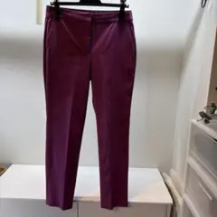 【美品】theory luxeパンツ 040 パープル 麻混 アンクル丈のサムネイル