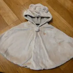 ミキハウス ベビーポンチョ ベージュ フリー