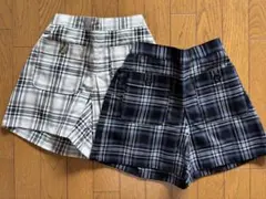 GU チェック柄 ハーフパンツ 2枚セット