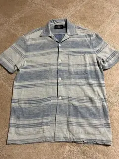 RRL /ダブルアールエル/ショールカラー ボーダーシャツ/M パープル RRL /ダブルアールエル/ショールカラー ボーダーシャツ/M パープル