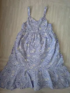 子供服　女の子140 水色 花柄 ワンピース リゾート アプレレクール