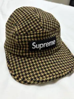 Supreme ハウンドトゥースキャップ Supreme Houndstooth Wool Camp Cap/Hat FW23 Tan Bellandi Wool In
