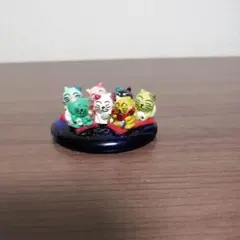 置物　ガラス細工　縁起物　猫　七福神のサムネイル