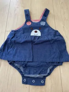 【ミキハウス】HOT BISCUITS デニム風ロンパース