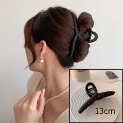 ヘアクリップ 黒 バンスクリップ 大人可愛い レディース 髪飾り 韓国