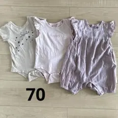 First Closet 西松屋 ロンパース 半袖 3枚セット 70cmのサムネイル