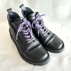 JS Heartlavel ジェイエスハートレーベル ジッパー 黒 レザーブーツ