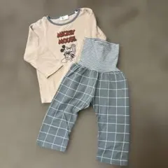 バースデイ★ミッキーマウス ベビーパジャマ 90 中古　長袖