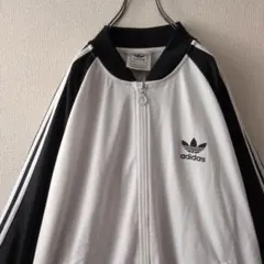 90s 銀タグ アディダス 刺繍ロゴ ラグラン トラックジャケット XL〜3L