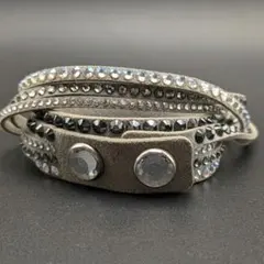 SWAROVSKI グレー スエード ブレスレット