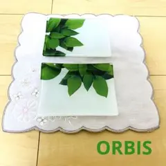 オルビス ORBISリーフ柄 ガラスプレート 2枚セット