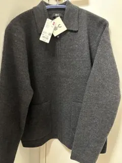 【定価¥8,990】ユニクロC ニットフルジップジャケット ダークグレー XS