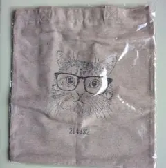 【新品 未開封】ジャガードバッグ M 猫 トートバッグ エコバッグ ブラウン