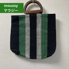 moussy(マウジー) ウッドハンドル ストライプ トートバッグのサムネイル