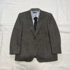 90s vintage ヘリンボーン テーラードジャケット 茶 M シティボーイ