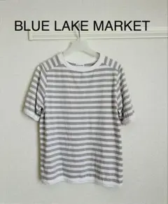 BLUE LAKE MARKET ｜ヨーク切替5分袖ボーダーTeeのサムネイル