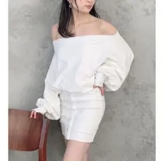 gyda ドッキングオフショル　スウェットワンピ