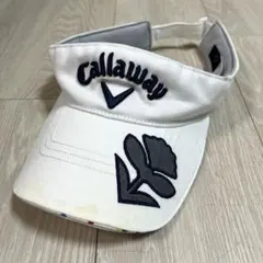 Callaway バイザー ホワイト 花刺繍