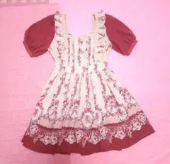 送料￥０♡LIZ LISA リズリサ バレエシューズ　バラ　トゥシューズ柄ワンピ