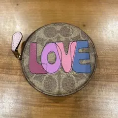【COACH】シグネチャー LOVE 丸型 コインケース