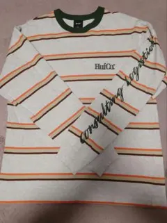 未使用級✨HUF ハフ ボーダー長袖 カットソー 刺繍ロゴ XS