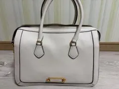 ホワイトレザー ハンドバッグ ケイトスペード