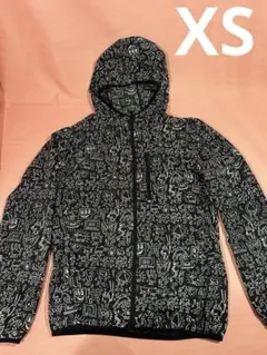 XS ユニクロ キースヘリング ナイロンパーカ 黒 総柄