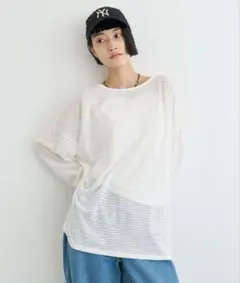 チャオパニックティピー　シアーボーダーロンTee 新品未使用タグ付きのサムネイル