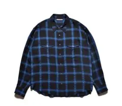 ブラックブルーチェックネルシャツ　マインデニム　新品