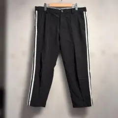早い者勝ちadidas ブラックデニムパンツ サイドライン - メルカリ