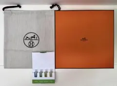 未使用 エルメス 庭シリーズ サンプル 4本セット 箱 ポーチ巾着 ナイルの庭