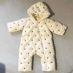 ハート柄　フード付きアウター 70 cm カバーオール　ダウン