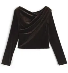 【新品】GRL ベロアドレープトップス