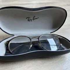 Ray-Ban ラウンドフレーム メガネ　ゴールド/ブラウン