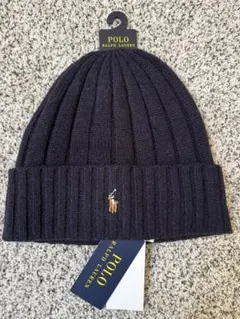 男女兼用！ネイビー新品 ラルフローレン ニット帽 ビーニー 紺